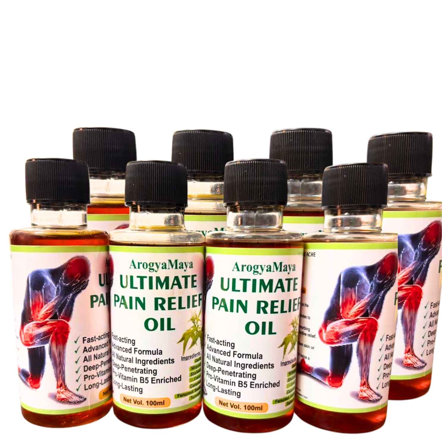 ArogyaMaya Ultimate Pain Relief Oil (Pack of 8 / 100*8ml)